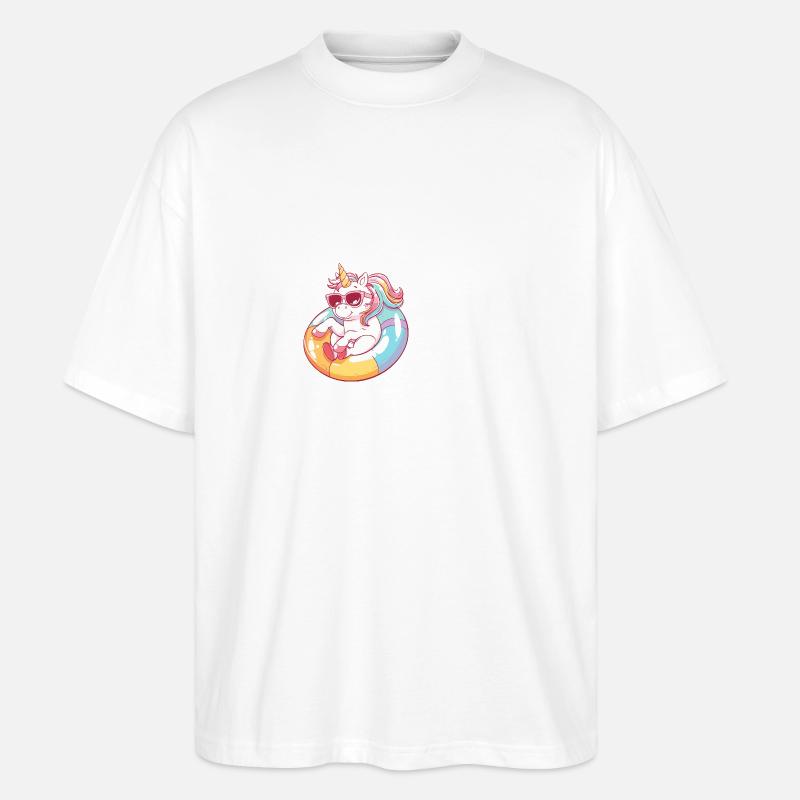 Licorne Bande Dessinée Cool - T-shirt bio Blaster 2.0 coupe oversize Stanley/Stella Unisexe - blanc