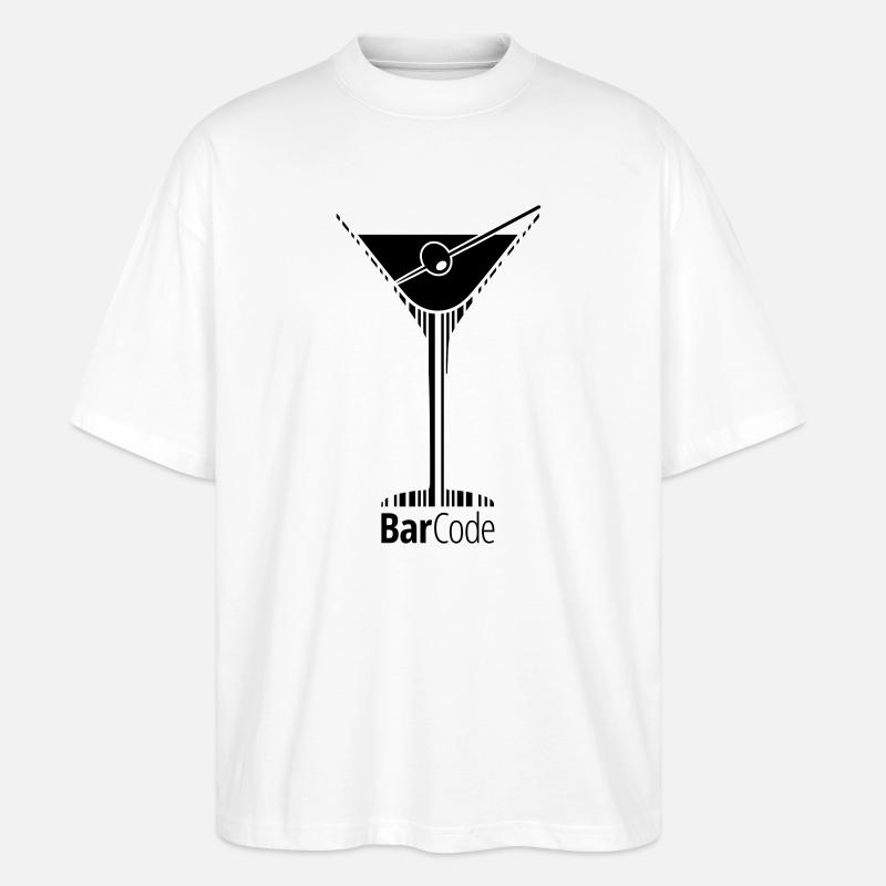 BarCode Martini - Stanley/Stella Oversized Unisex Bio T-Shirt Blaster 2.0 - Weiß