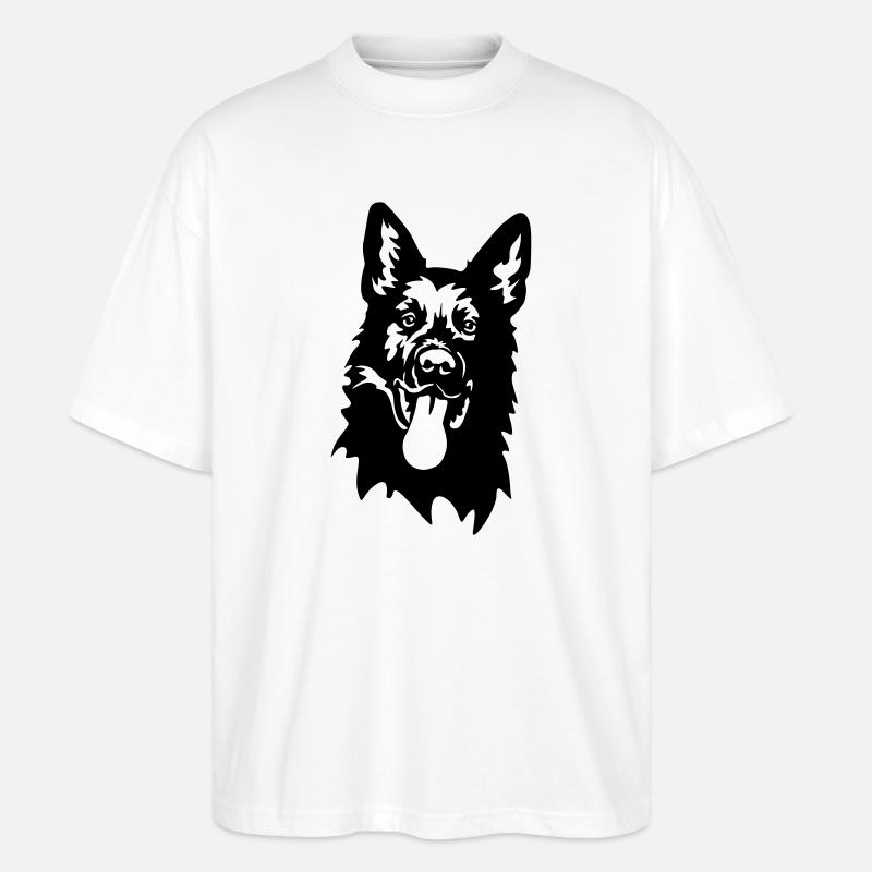 Deutscher Schäferhund Kopf - Stanley/Stella Oversized Unisex Bio T-Shirt Blaster 2.0 - Weiß