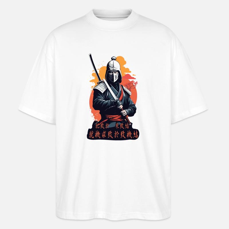 Samurai, Weg des Krieger - Stanley/Stella Oversized Unisex Bio T-Shirt Blaster 2.0 - Weiß