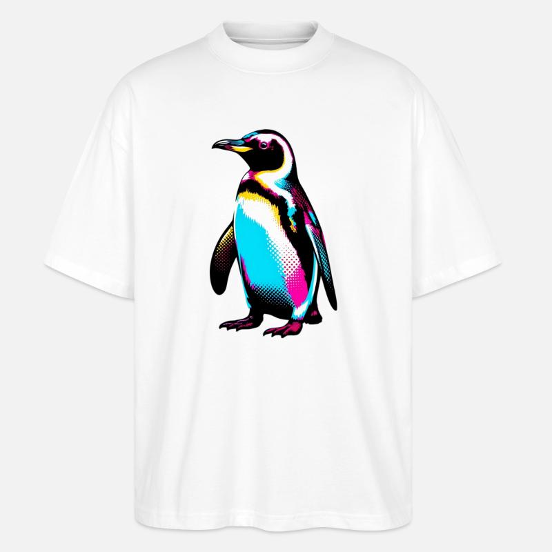 Pinguin - Stanley/Stella Oversized Unisex Bio T-Shirt Blaster 2.0 - Weiß