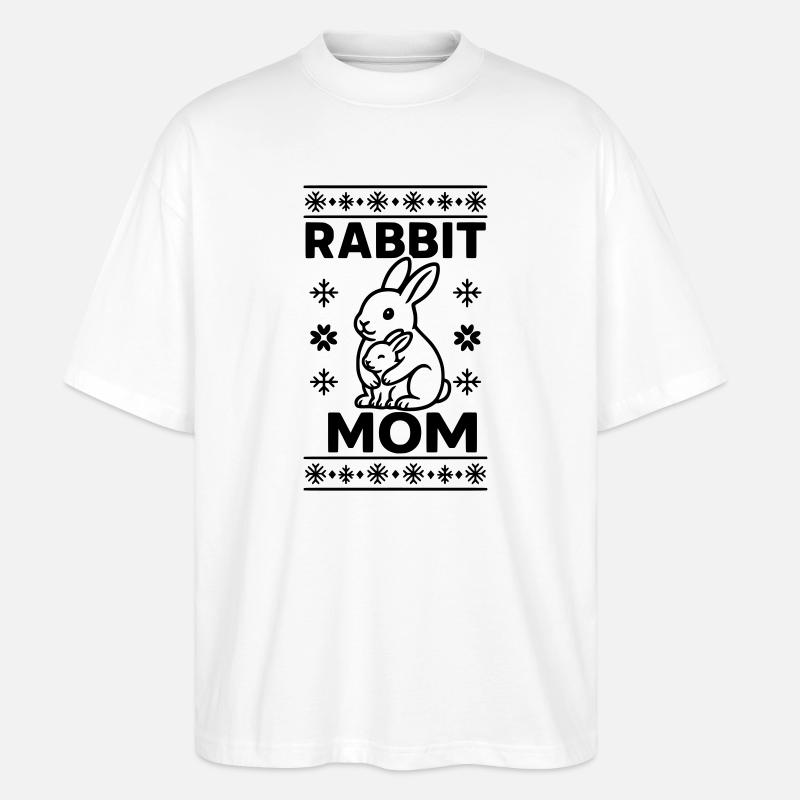 rabbit mom mom mom - Stanley/Stella Oversized Unisex Organic T-shirt Blaster 2.0 - white
