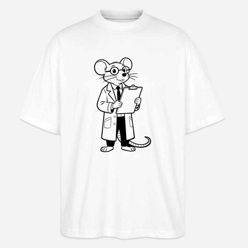 Souris scientifique - T-shirt bio Blaster 2.0 coupe oversize Stanley/Stella Unisexe - blanc