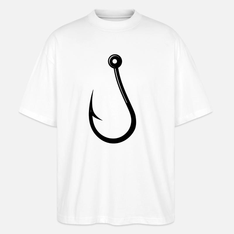Fish hook - Stanley/Stella Oversized Unisex Organic T-shirt Blaster 2.0 - white