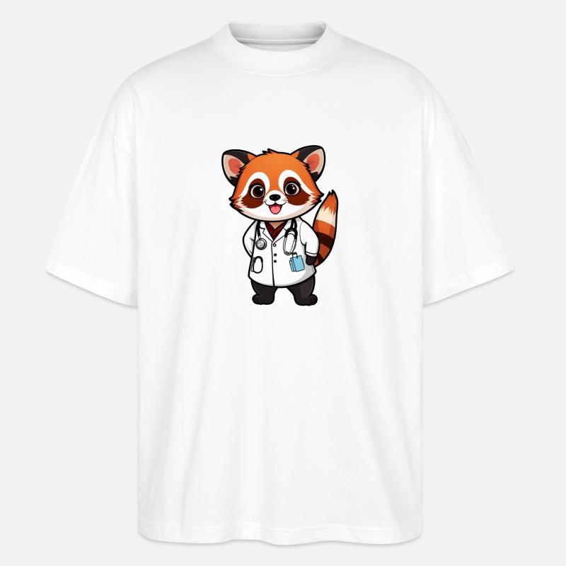 Dr. Red Panda - Stanley/Stella Oversized Unisex Organic T-shirt Blaster 2.0 - white