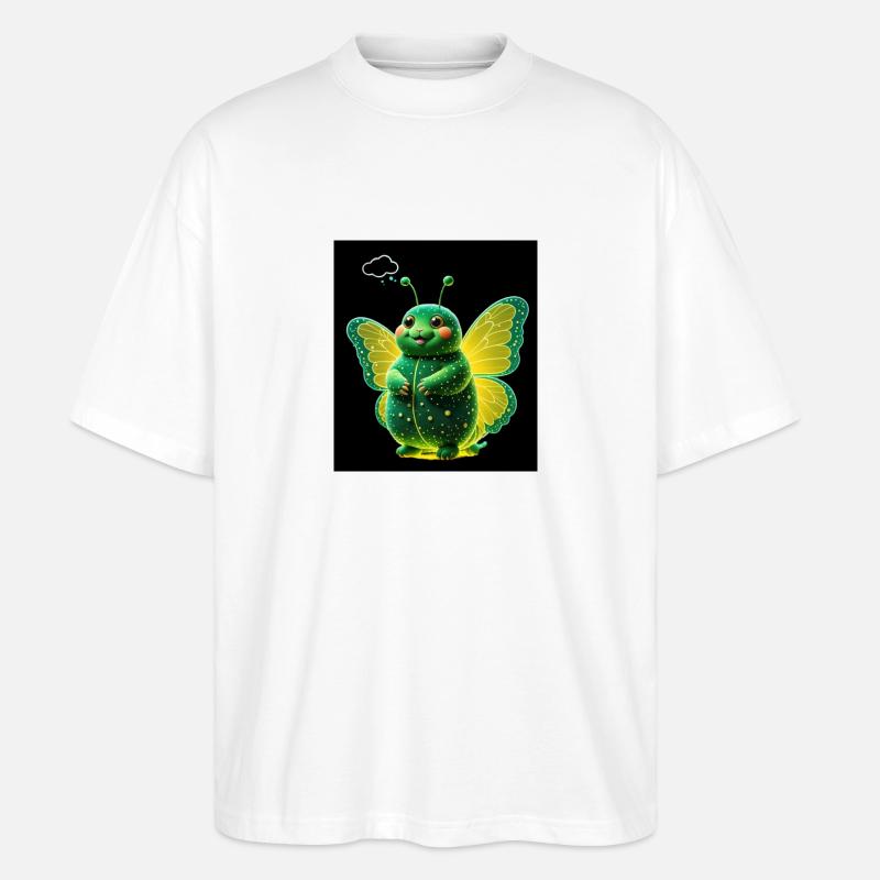 Leuchtender Schmetterling - Stanley/Stella Oversized Unisex Bio T-Shirt Blaster 2.0 - Weiß
