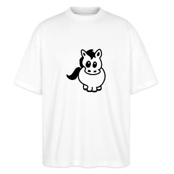 Thick Pony - Line - Stanley/Stella Oversized Unisex Organic T-shirt Blaster 2.0 - white - Front - Alina (178cm) & Michal (187cm)