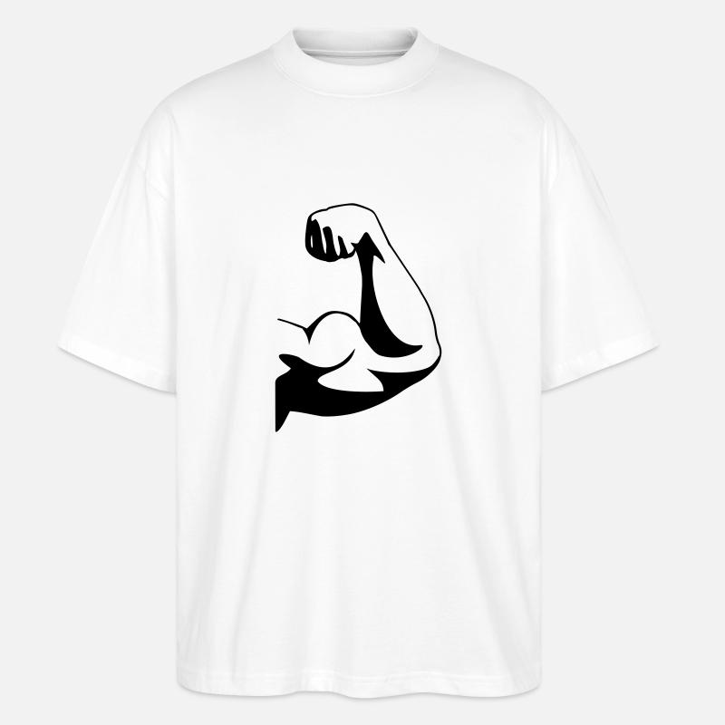 Bodybuilder Arm - Stanley/Stella Oversized Unisex Bio T-Shirt Blaster 2.0 - Weiß