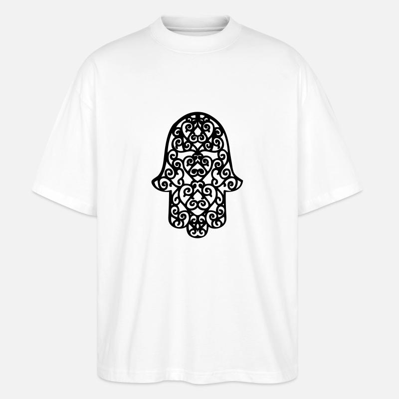 hand der fatima hamsa - Stanley/Stella Oversized Unisex Bio T-Shirt Blaster 2.0 - Weiß