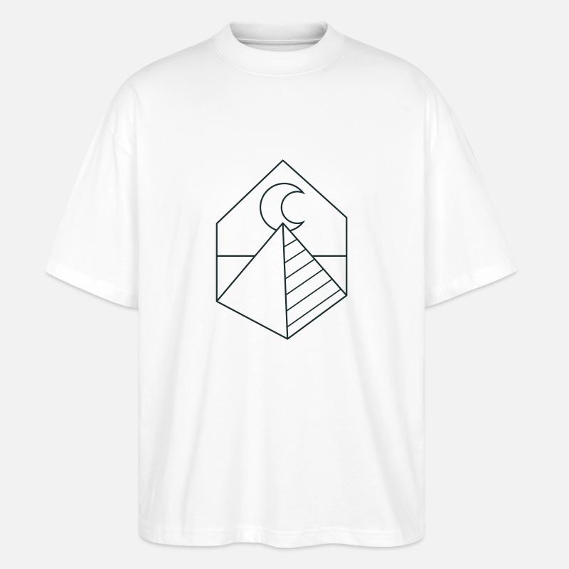 Pyramide BOHO sur la lune - T-shirt bio Blaster 2.0 coupe oversize Stanley/Stella Unisexe - blanc