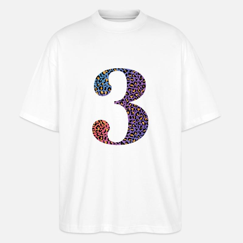 3e anniversaire léopard - T-shirt bio Blaster 2.0 coupe oversize Stanley/Stella Unisexe - blanc