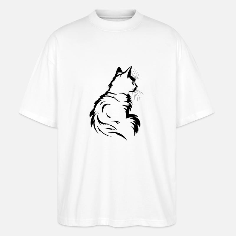 Chat, Motif De Chat - T-shirt bio Blaster 2.0 coupe oversize Stanley/Stella Unisexe - blanc