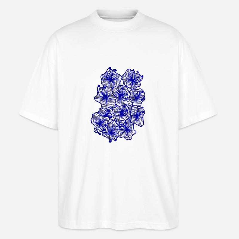 Blumen - Stanley/Stella Oversized Unisex Bio T-Shirt Blaster 2.0 - Weiß