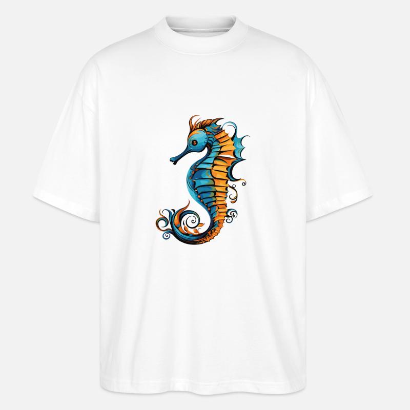 seepferdchen - Stanley/Stella Oversized Unisex Bio T-Shirt Blaster 2.0 - Weiß