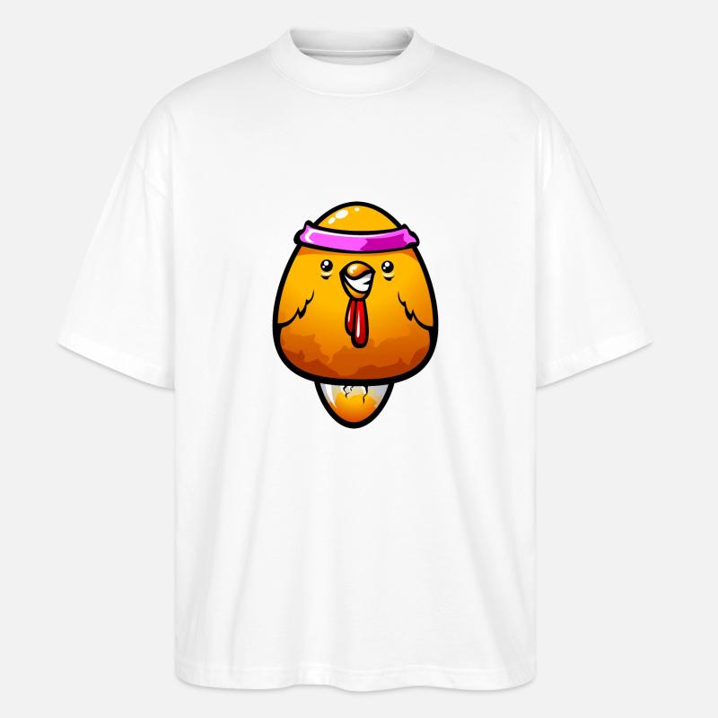 Samurai-Küken - Stanley/Stella Oversized Unisex Bio T-Shirt Blaster 2.0 - Weiß