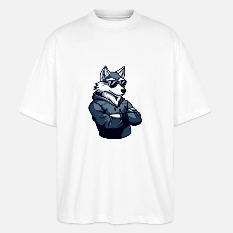 Wolf Cool - Stanley/Stella Oversized Unisex Bio T-Shirt Blaster 2.0 - Weiß