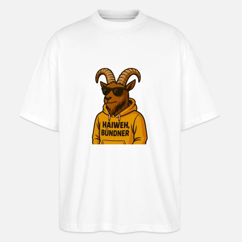 Haiweh Bündner - Stanley/Stella Oversized Unisex Bio T-Shirt Blaster 2.0 - Weiß