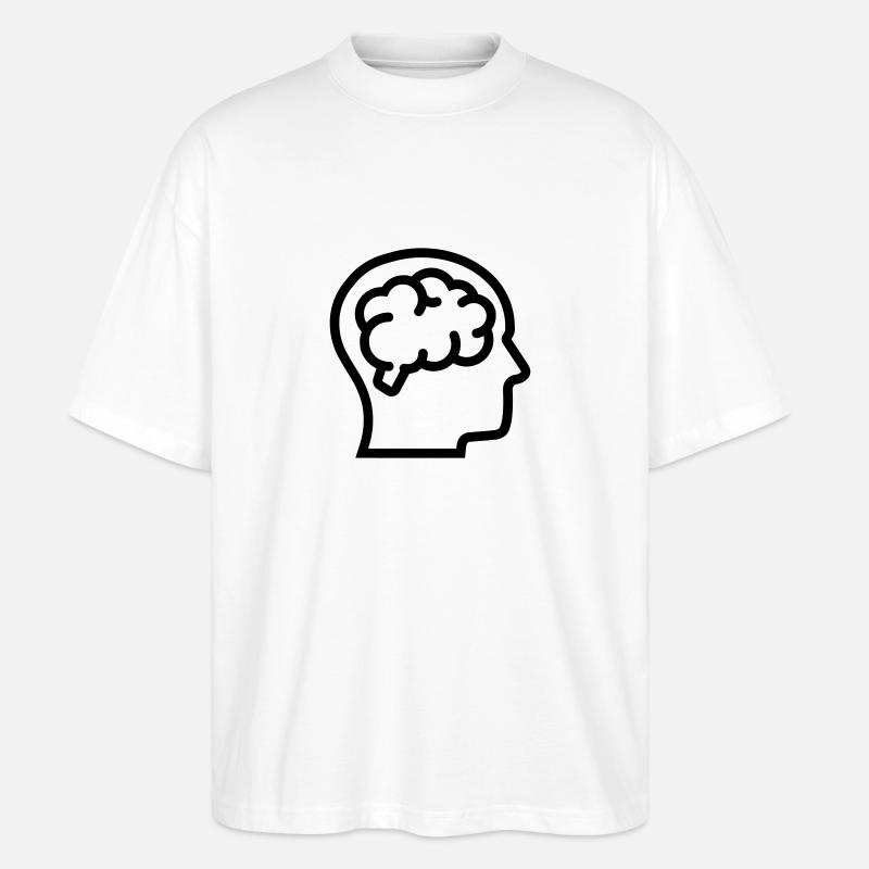 Thinking, brain, brain - Stanley/Stella Oversized Unisex Organic T-shirt Blaster 2.0 - white