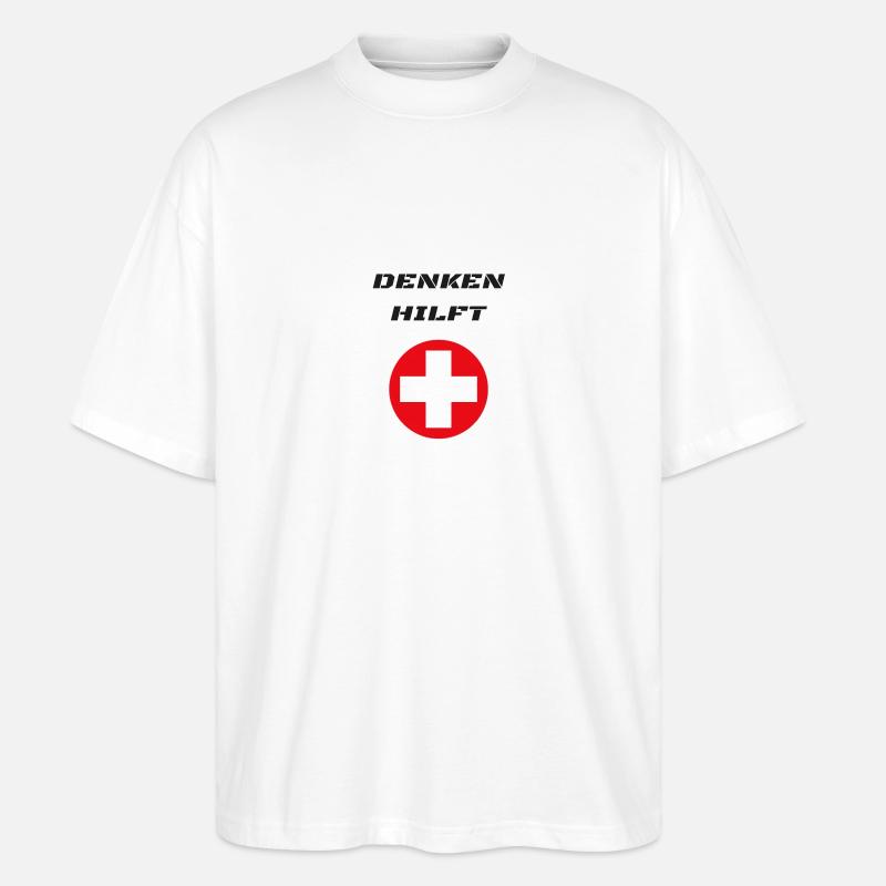 denken hilft - Stanley/Stella Oversized Unisex Bio T-Shirt Blaster 2.0 - Weiß