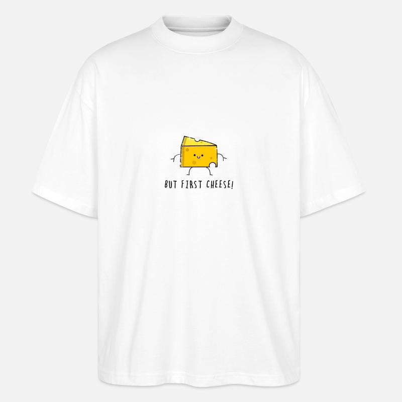 Käse Cheese Gauda - Stanley/Stella Oversized Unisex Bio T-Shirt Blaster 2.0 - Weiß