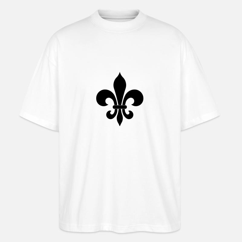 Fleur de lis - T-shirt bio Blaster 2.0 coupe oversize Stanley/Stella Unisexe - blanc