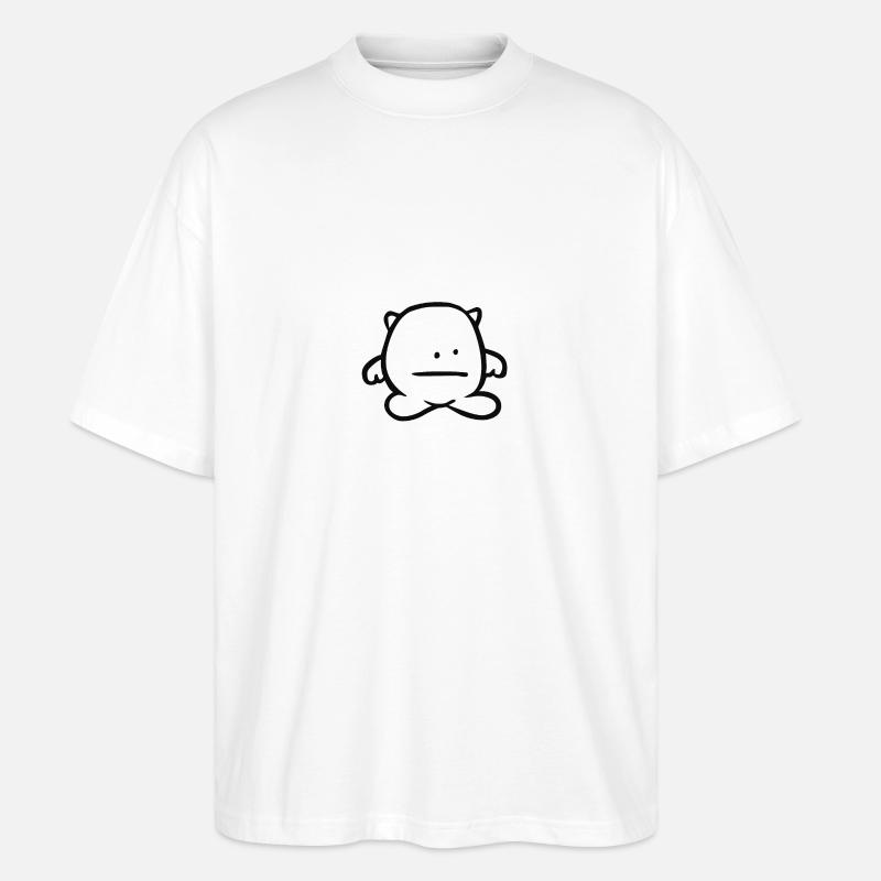 Trauriges Monster / Männchen (Schwarz) - Stanley/Stella Oversized Unisex Bio T-Shirt Blaster 2.0 - Weiß