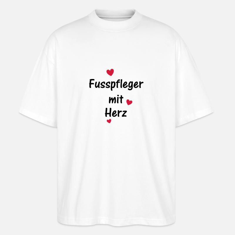 Fusspfleger mit Herz - Stanley/Stella Oversized Unisex Bio T-Shirt Blaster 2.0 - Weiß