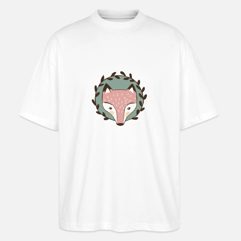 Fuchsportrait - Stanley/Stella Oversized Unisex Bio T-Shirt Blaster 2.0 - Weiß