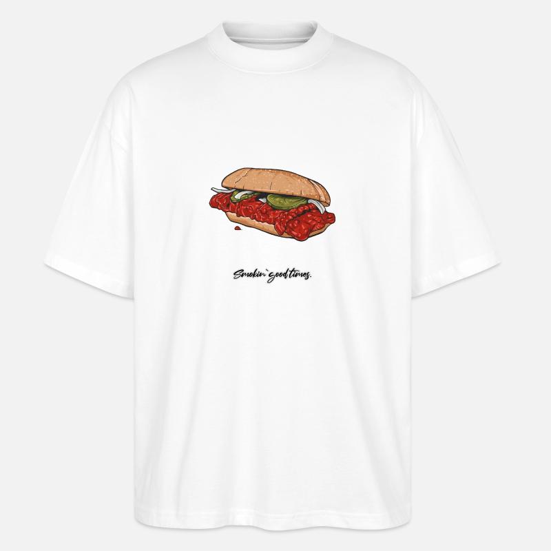 BBQ // Illustration - Stanley/Stella Oversized Unisex Bio T-Shirt Blaster 2.0 - Weiß