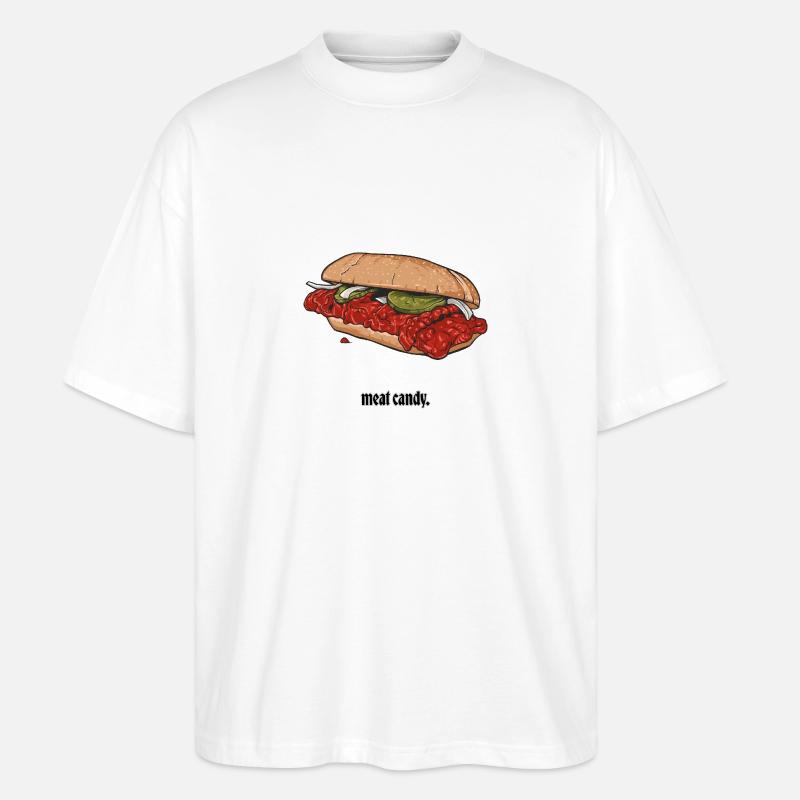 BBQ // Illustration - Stanley/Stella Oversized Unisex Bio T-Shirt Blaster 2.0 - Weiß