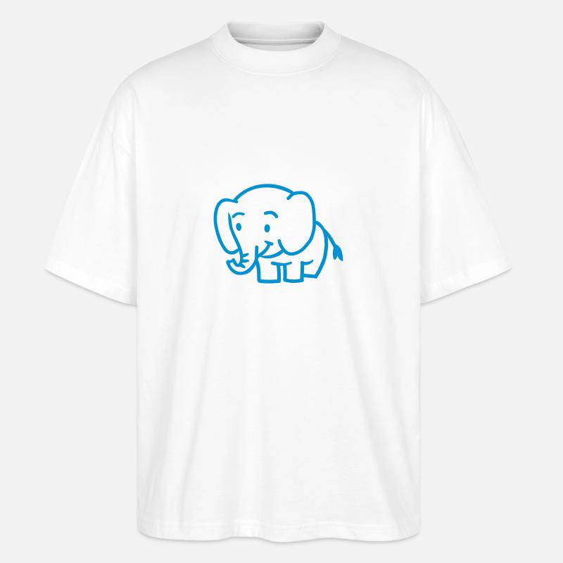 Elefant - Stanley/Stella Oversized Unisex Bio T-Shirt Blaster 2.0 - Weiß
