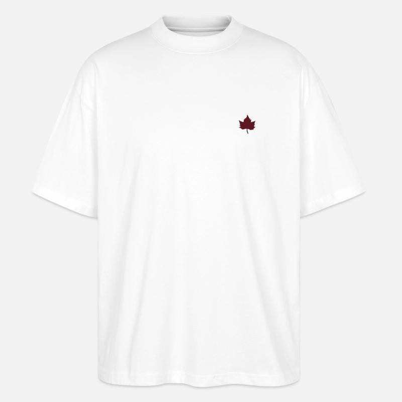 Dark red leaf - Stanley/Stella Oversized Unisex Bio T-Shirt Blaster 2.0 - Weiß
