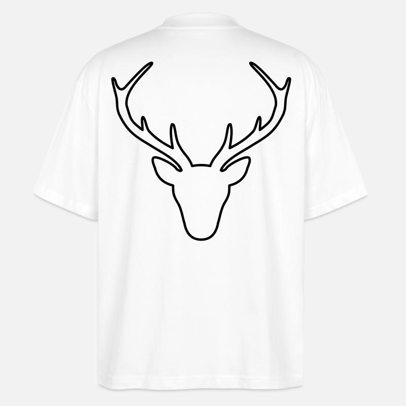 Hirsch Geweih Jäger Jagd Wild Geschenk - Stanley/Stella Oversized Unisex Bio T-Shirt Blaster 2.0 - Weiß