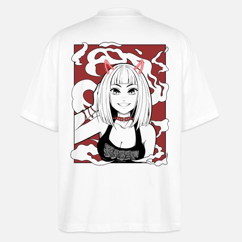 Anime Teufel Mädchen Goth Design - Stanley/Stella Oversized Unisex Bio T-Shirt Blaster 2.0 - Weiß