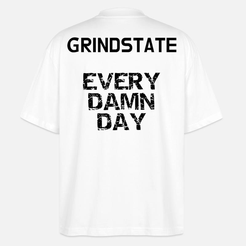 GRINDSTATE - Stanley/Stella Oversized Unisex Bio T-Shirt Blaster 2.0 - Weiß