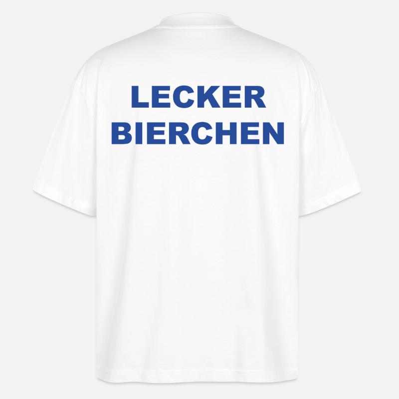 Lecker Bierchen T-Shirt - Stanley/Stella Oversized Unisex Bio T-Shirt Blaster 2.0 - Weiß