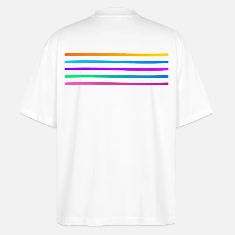 Rainbow Stripe Pattern - Stanley/Stella Oversized Unisex Organic T-shirt Blaster 2.0 - white