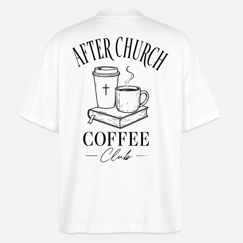 Café de l’église - T-shirt bio Blaster 2.0 coupe oversize Stanley/Stella Unisexe - blanc