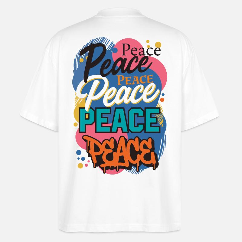 Peace als Graffiti - Stanley/Stella Oversized Unisex Bio T-Shirt Blaster 2.0 - Weiß