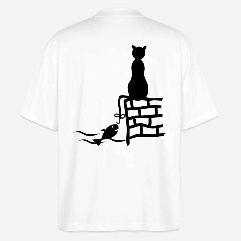 Fischer katze - Stanley/Stella Oversized Unisex Bio T-Shirt Blaster 2.0 - Weiß