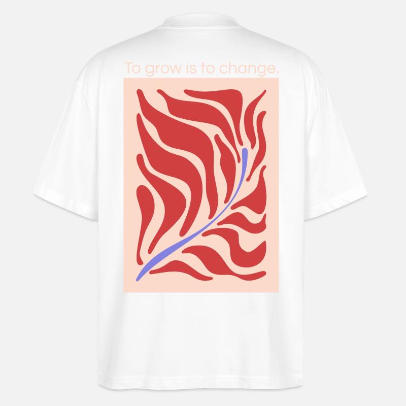 Growth through change – leaf shape pattern - Stanley/Stella Oversized Unisex Organic T-shirt Blaster 2.0 - white