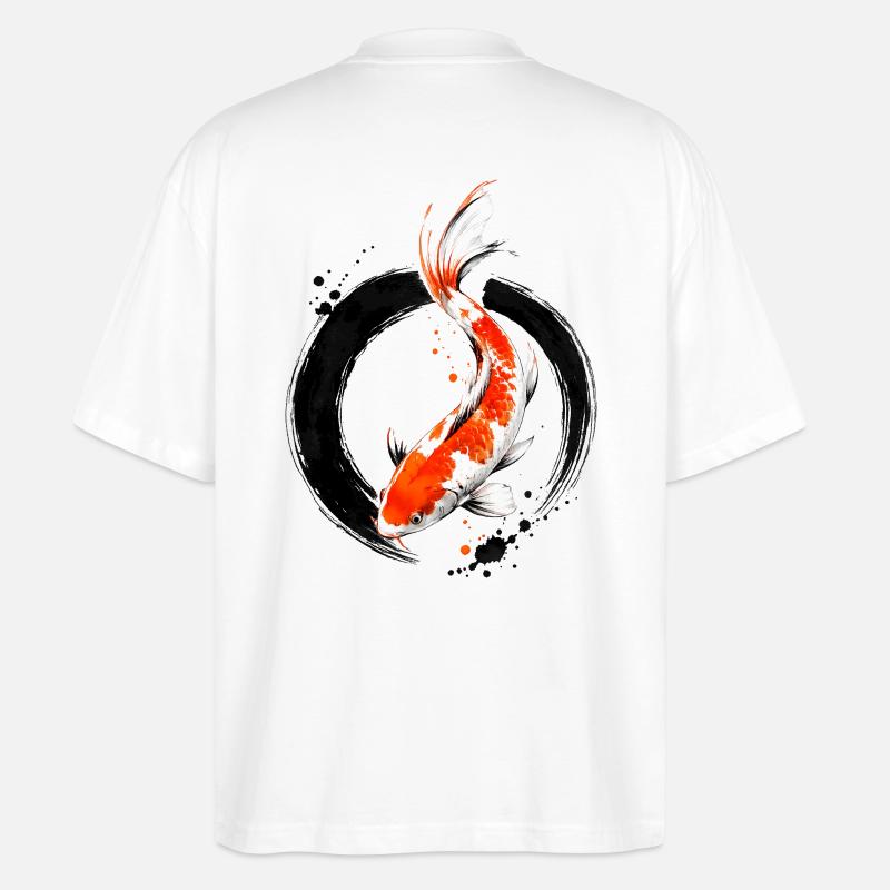 Zen Koi Ink Circle - Stanley/Stella Oversized Unisex Bio T-Shirt Blaster 2.0 - Weiß