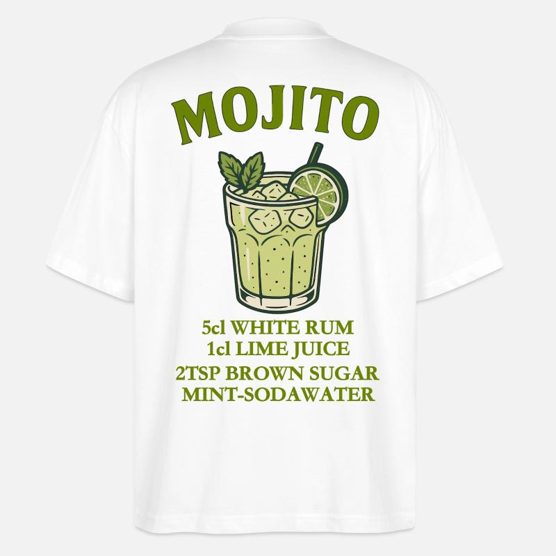 Mojito Design mit Limette und Minze - Stanley/Stella Oversized Unisex Bio T-Shirt Blaster 2.0 - Weiß