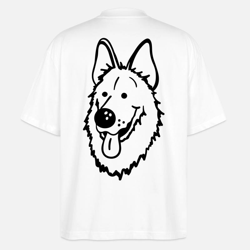 Lustiger Deutscher Schäferhund - Stanley/Stella Oversized Unisex Bio T-Shirt Blaster 2.0 - Weiß