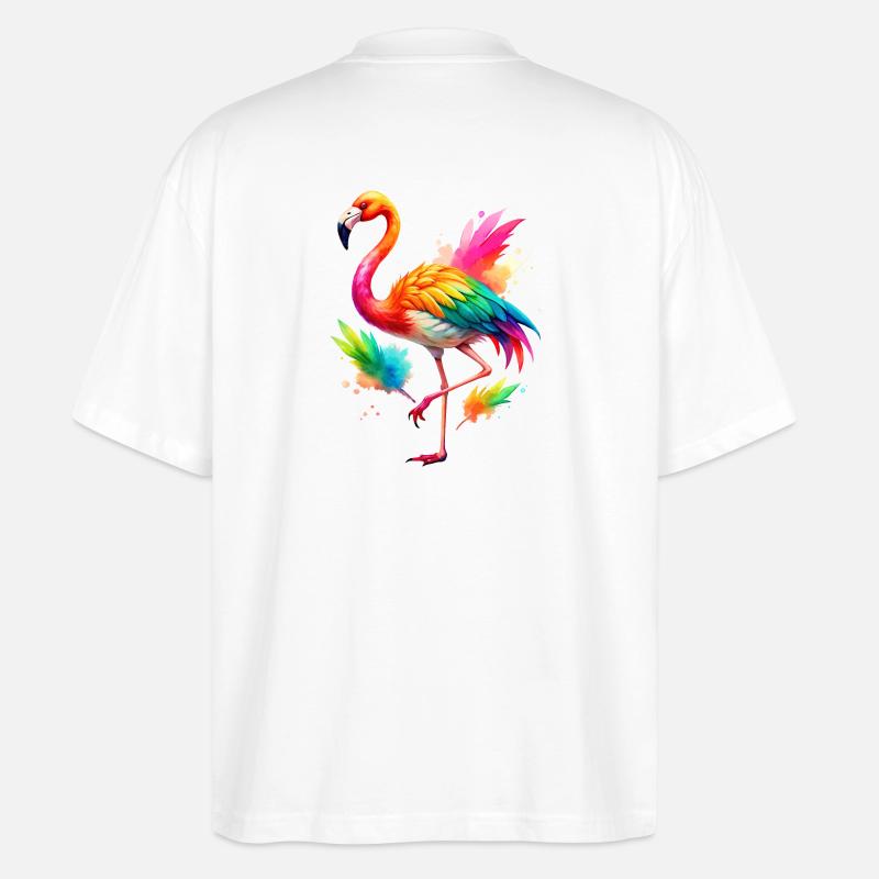 Flamingo Pride Back - Stanley/Stella Oversized Unisex Bio T-Shirt Blaster 2.0 - Weiß
