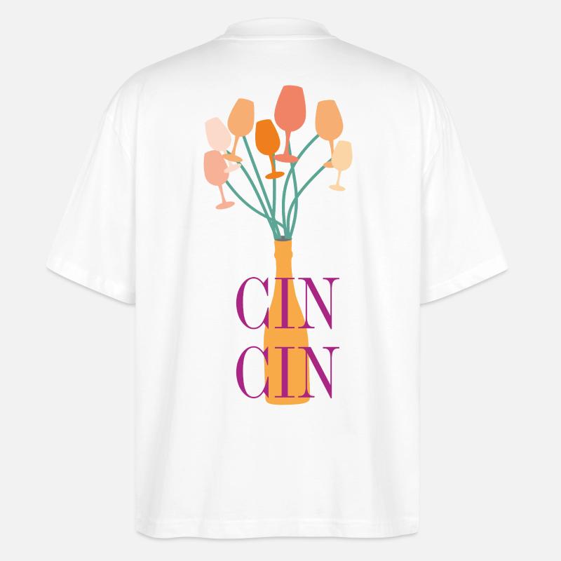 Typographie de l’apéritif - T-shirt bio Blaster 2.0 coupe oversize Stanley/Stella Unisexe - blanc