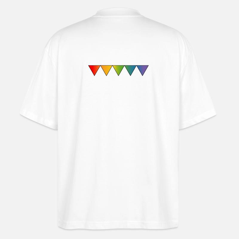 Regenbogen queer triangles - Stanley/Stella Oversized Unisex Bio T-Shirt Blaster 2.0 - Weiß