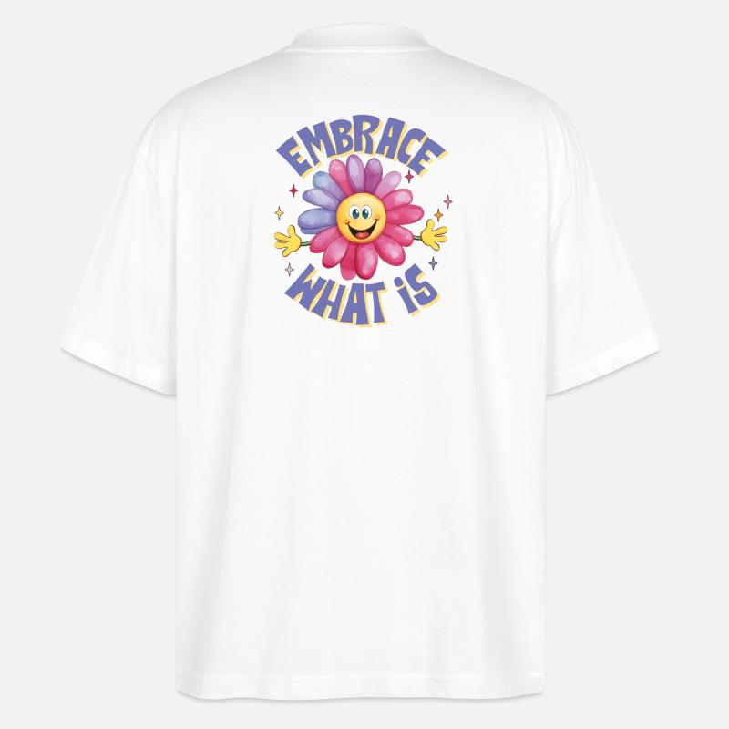 positive Einstellung, Lebensfreude, Lebensfreude - Stanley/Stella Oversized Unisex Bio T-Shirt Blaster 2.0 - Weiß
