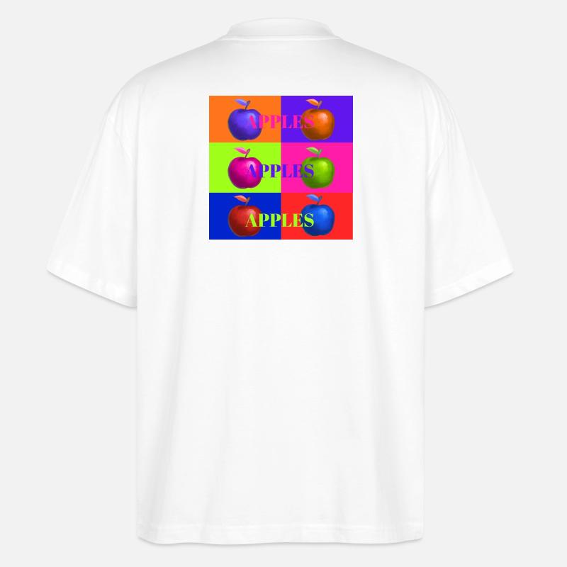 Pop Art Apfel Collage Design - Stanley/Stella Oversized Unisex Bio T-Shirt Blaster 2.0 - Weiß