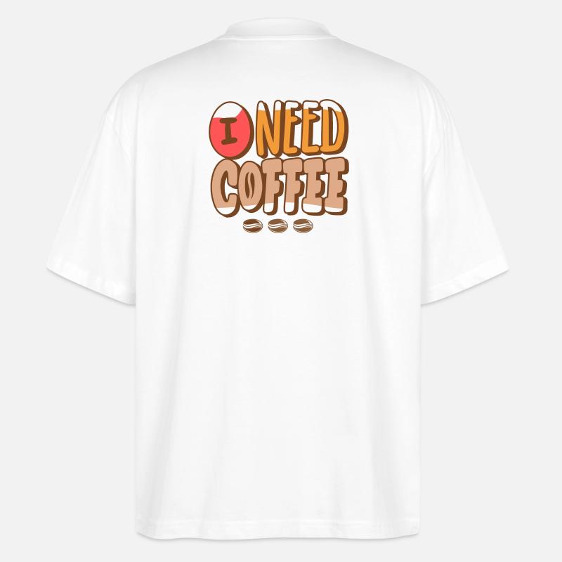Kaffee, Kaffeeventilator, Kaffeebohne - Stanley/Stella Oversized Unisex Bio T-Shirt Blaster 2.0 - Weiß